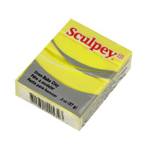 " Sculpey" III полимерная глина S302 57 г 534 неоновый желтый