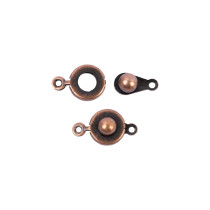 " Zlatka" Замок для бус " шар" DC- 020/ 5 17 х 9 х 4 мм 5 шт №05 под медь