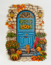 Кристальная ( алмазная) мозаика  " ФРЕЯ" ALVR- 233 " Осень у порога" 35 х 50 см